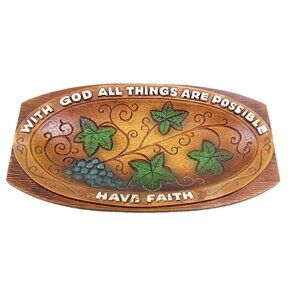 VTG Multi Products "With God All Things Are Possible" 12x6 Hanging Plaque EUC